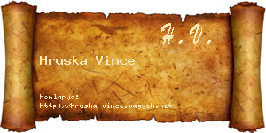 Hruska Vince névjegykártya